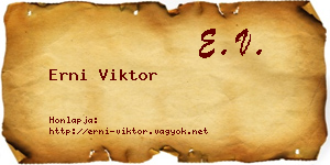 Erni Viktor névjegykártya